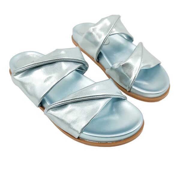 Blue Metallic Cayena Slip-on Sandals by Shu Shop Women's 9 NEW NIB - Picture 2 of 6